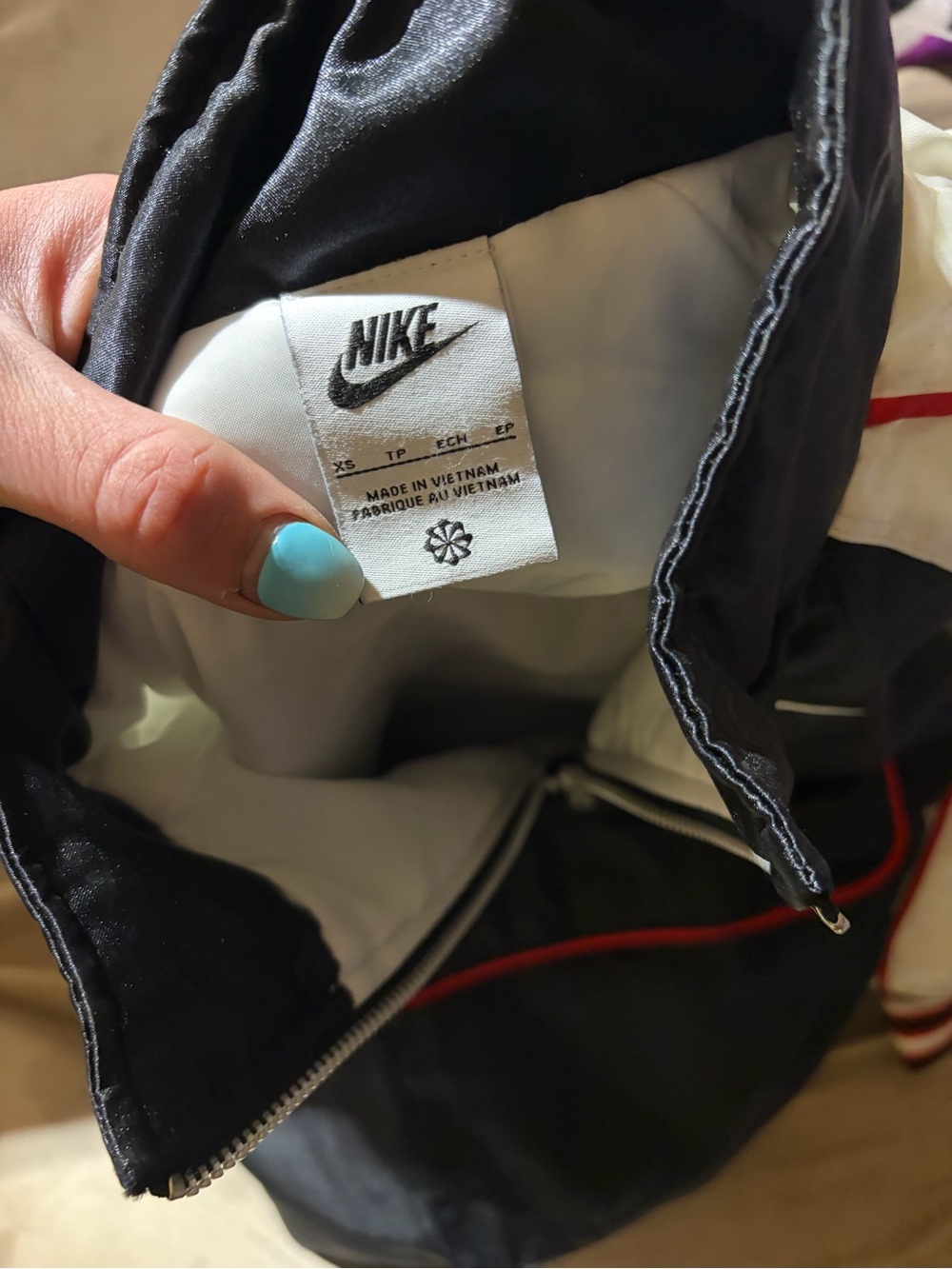 Nike Black and White Jacket with Red Accent